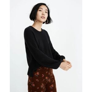 Madewell Payton Pullover Sweater in Coziest Yarn Black - Size: XXS